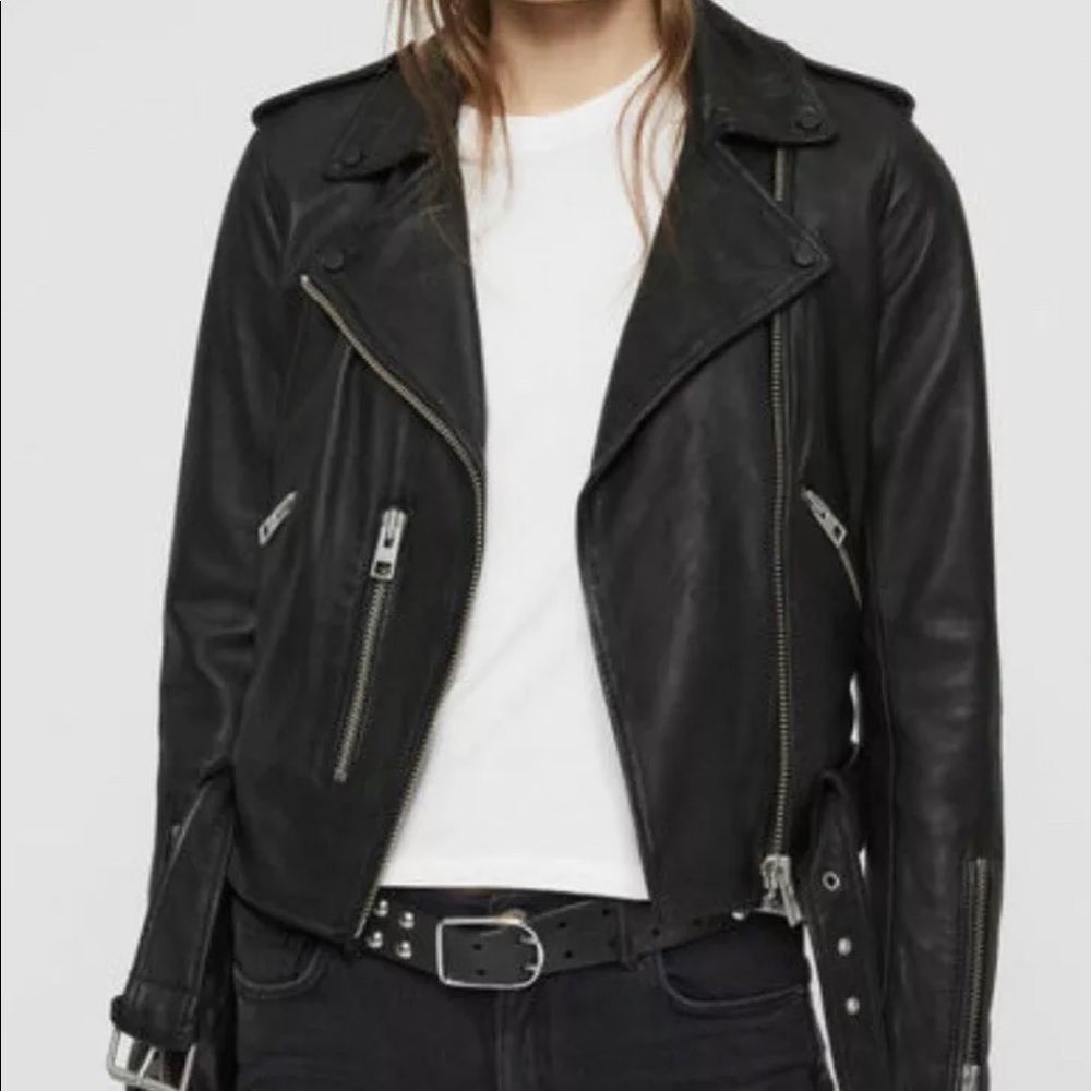 All saints Balfern leather biker jacket Sz 4